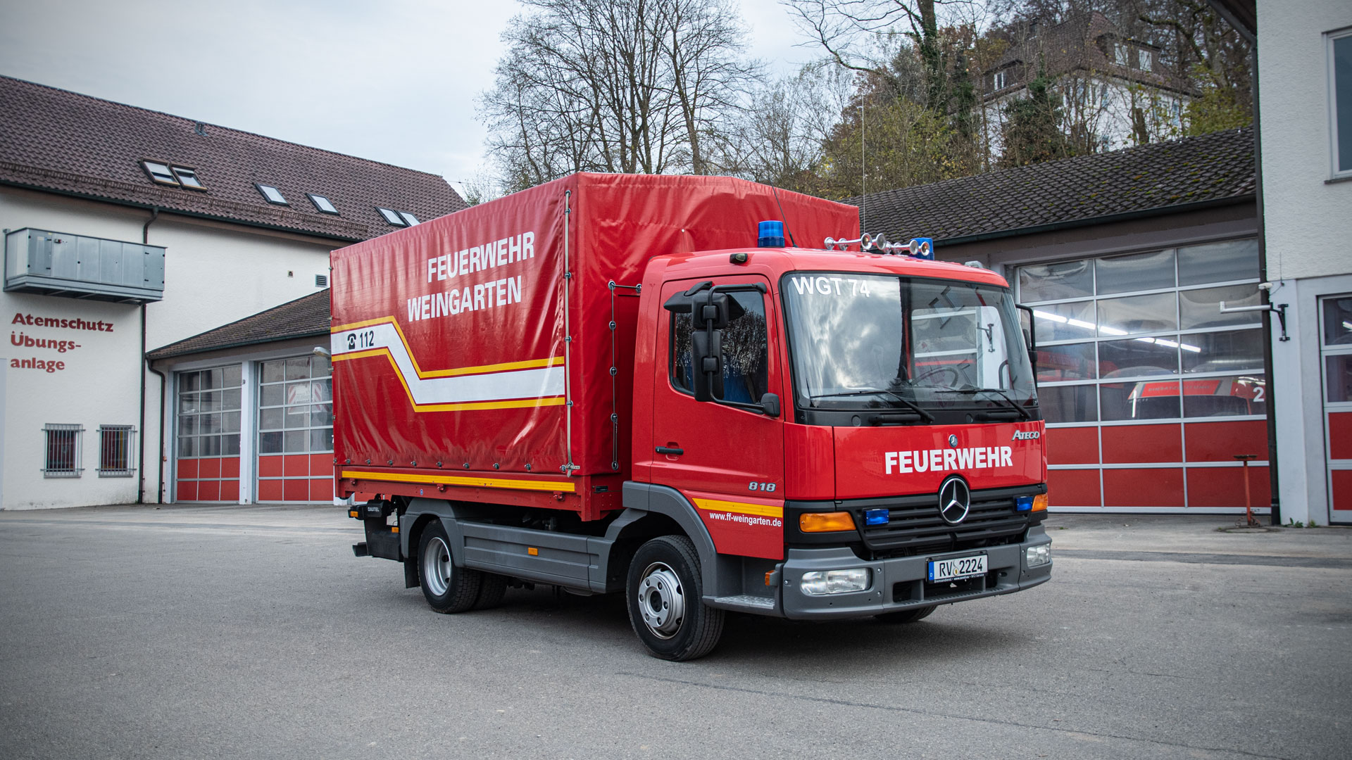 Lastkraftwagen der Feuerwehr Weingarten.
